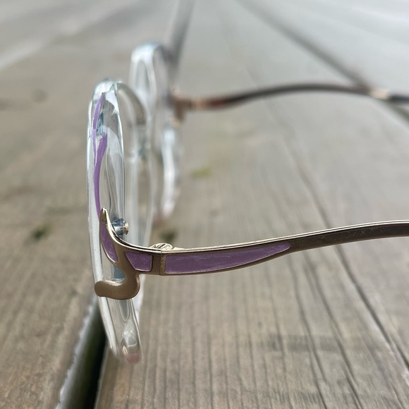 1980s Marcolin Lunette Cartier 531-88 Purple Enamel Rx Glasses Made in Italy - Picture 7 of 15
